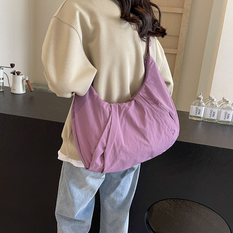 Pleated Messenger Bag Large Capacity Artistic Simple Fashion - YAXSO