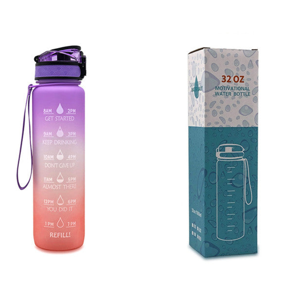 1L Tritan Motivational Water Bottle – Time Marker