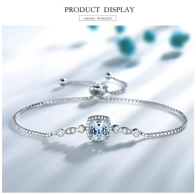 925 Sterling Silver Sky Blue Topaz Jewelry Set