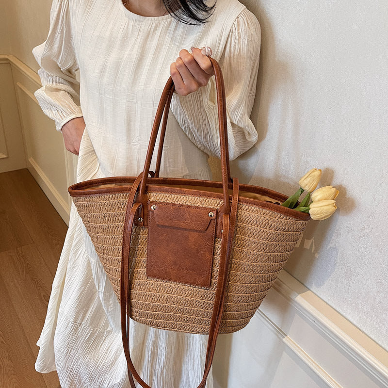 Tote Bag Summer Women's Straw Woven Handbag - YAXSO