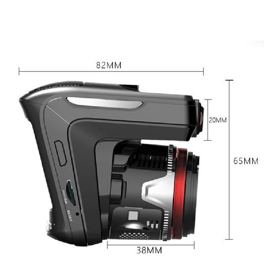 Camera lens with dimensions labeled on a white background. YAXSO STORE