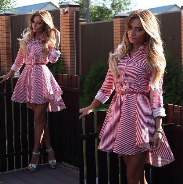Striped Shirt Dress – Long Sleeve
