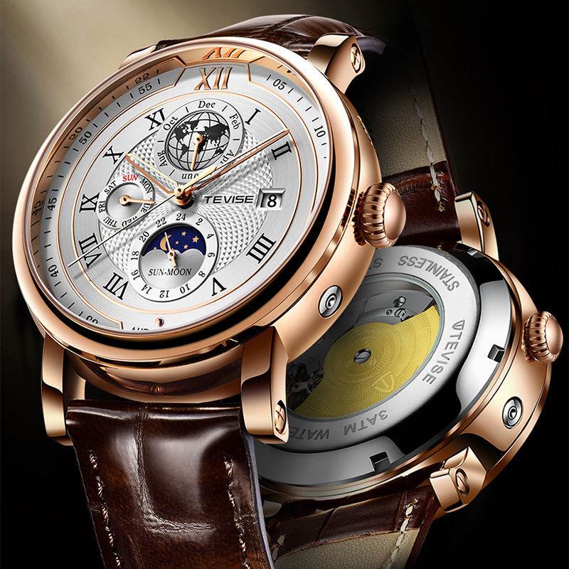 Men's Waterproof Moon Phase Automatic Mechanical Watch - YAXSO