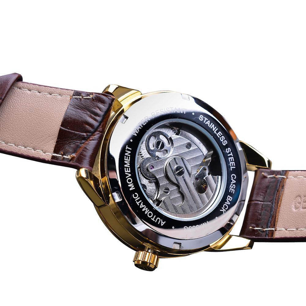 Mechanical Skeleton Watch with Moon Phase Display