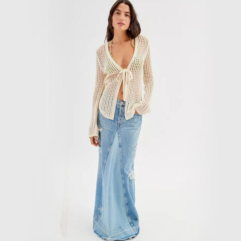 Crochet Knit Cardigan – Beach Cover Up