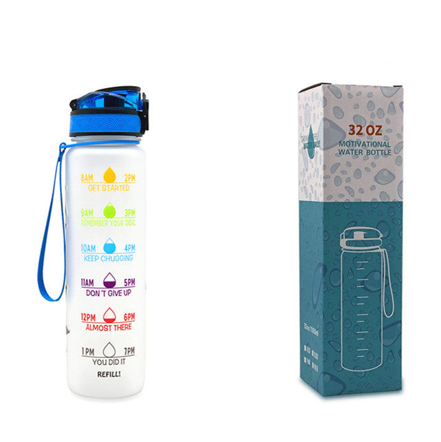 1L Tritan Motivational Water Bottle – Time Marker