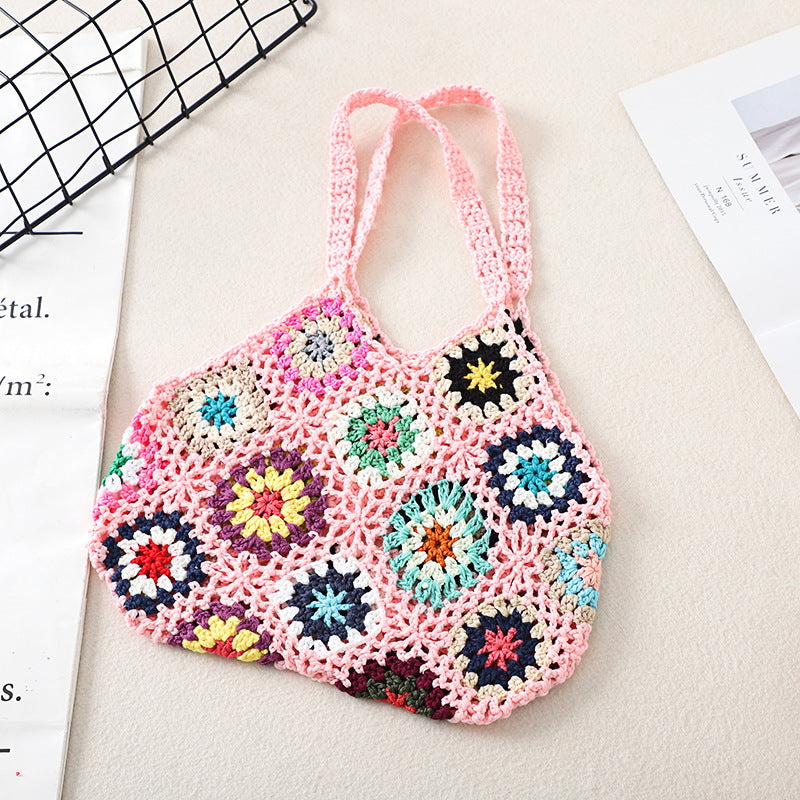 Handmade Crochet Woven Vintage Hollow Bag