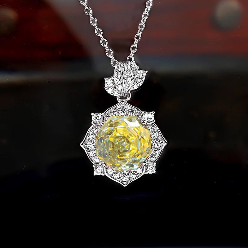 Flower Ring with High Carbon Diamond and Stud Earrings