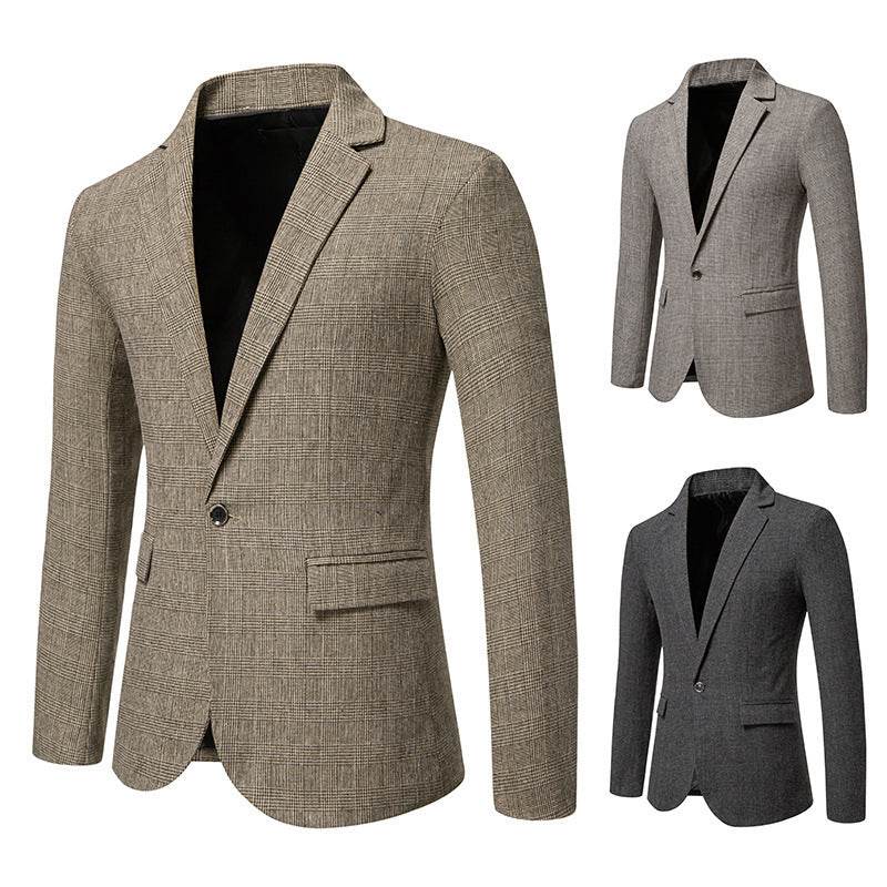 European Size Men's Fashion Woolen Casual Small Suit Coat - YAXSO