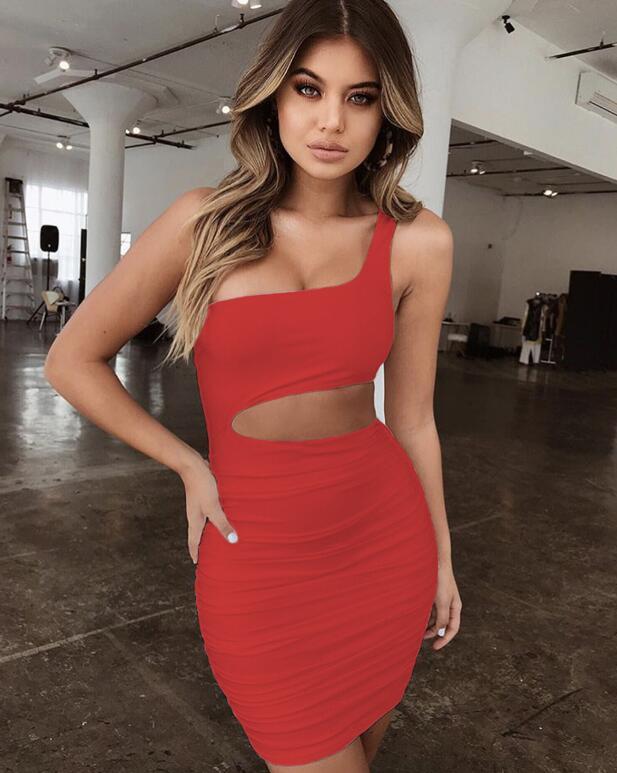 One-Shoulder Bodycon Mini Dress
