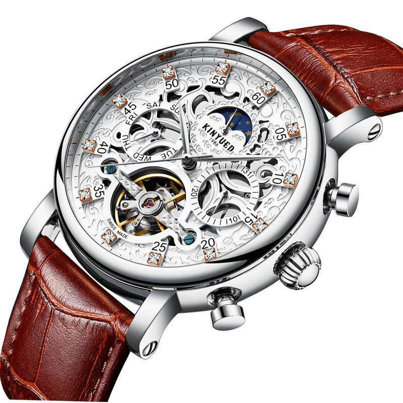 KINYUED genuine automatic leather men's mechanical watch