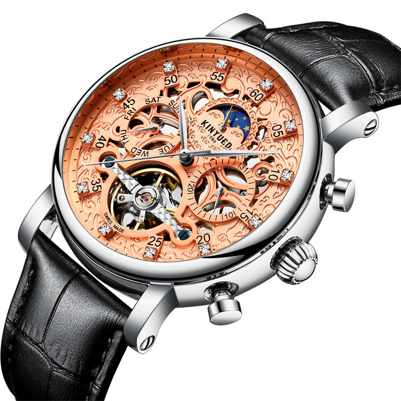 KINYUED genuine automatic leather men's mechanical watch