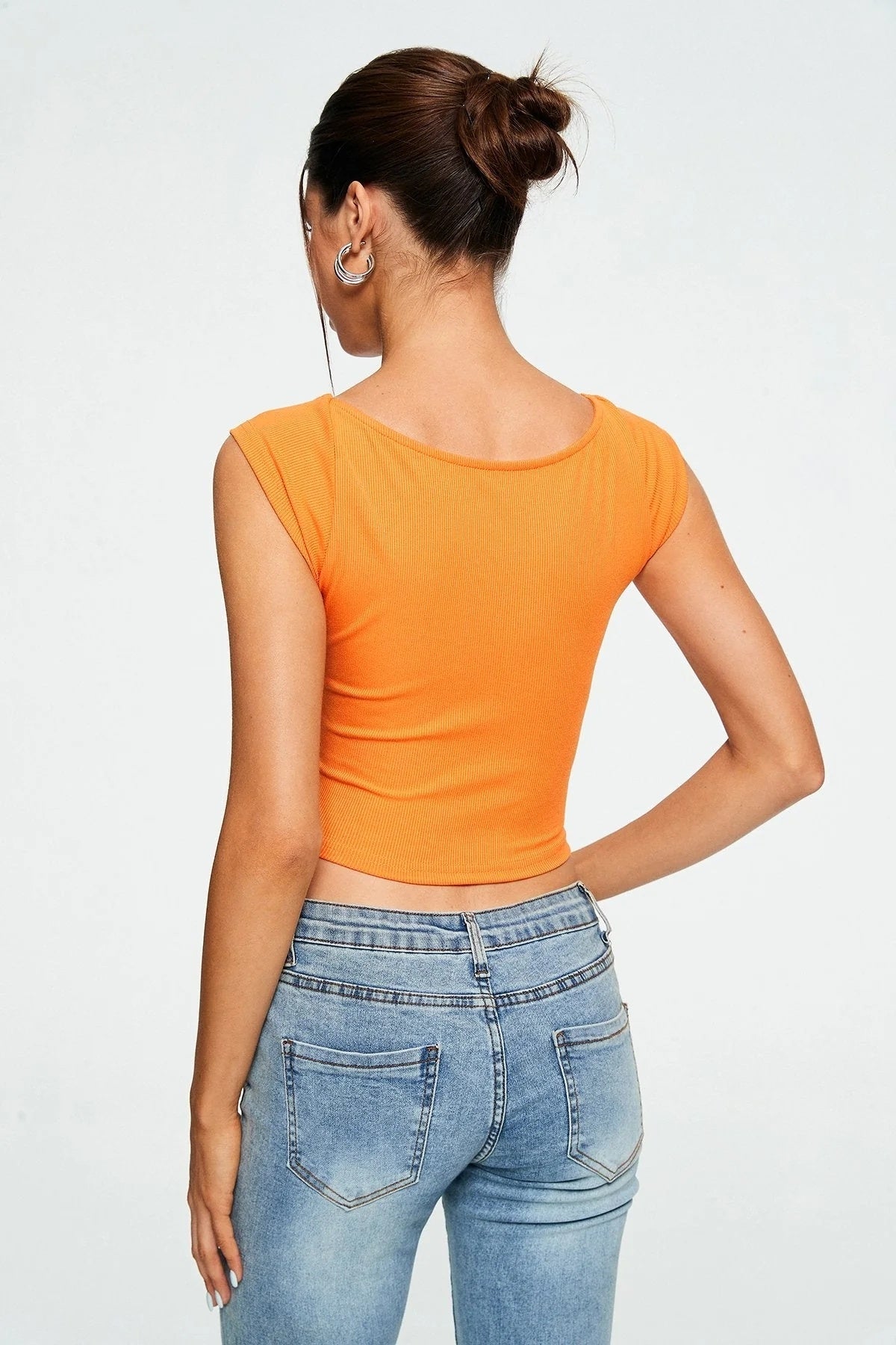 Solid Ribbed Sleeveless Crop Top