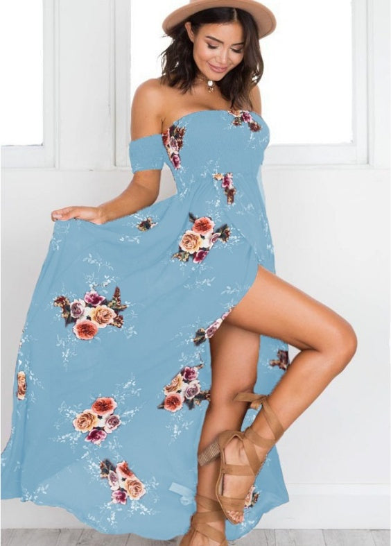 Boho Style Off-Shoulder Long Summer Beach Dress