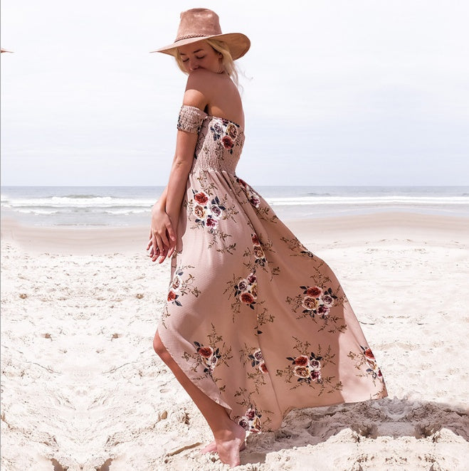 Boho Style Off-Shoulder Long Summer Beach Dress