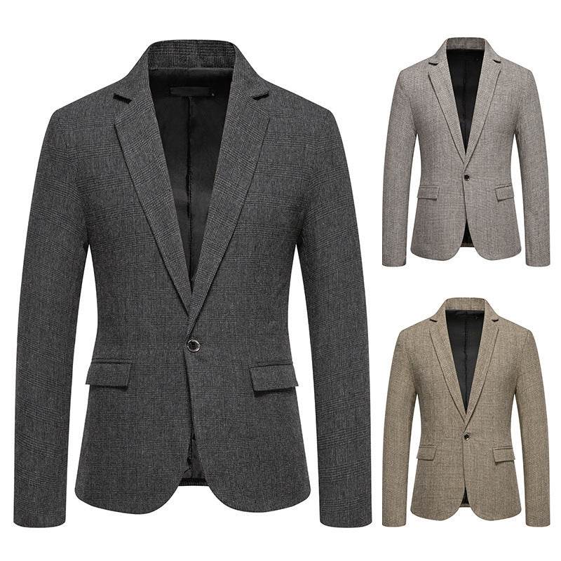 European Size Men's Fashion Woolen Casual Small Suit Coat - YAXSO