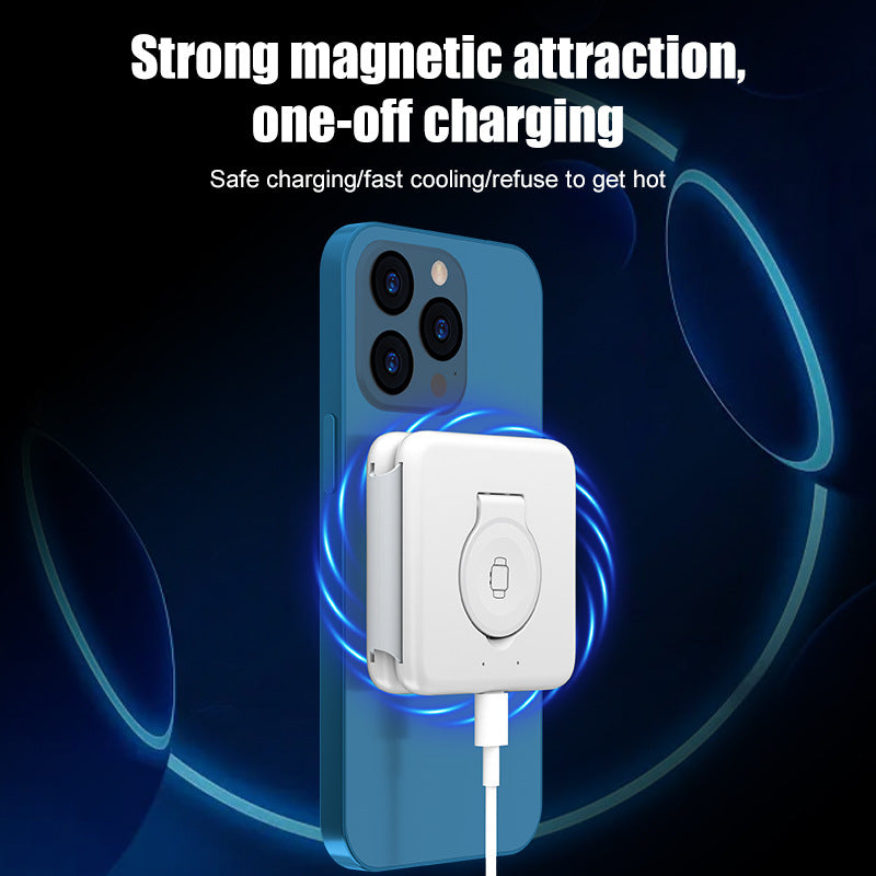 3-in-1 magnetic wireless charger module with cable and square charging pad