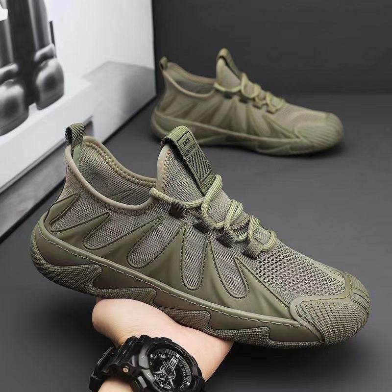 Breathable Mesh Sports Shoes Casual Lace-up Sneakers Men Non-slip Shoes - YAXSO
