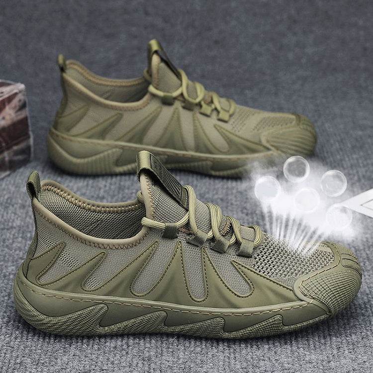 Breathable Mesh Sports Shoes Casual Lace-up Sneakers Men Non-slip Shoes - YAXSO