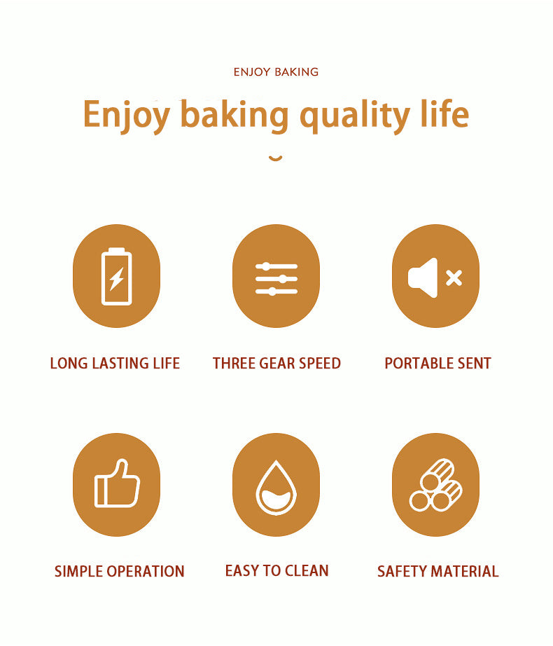 Product features with icons and text on a white background