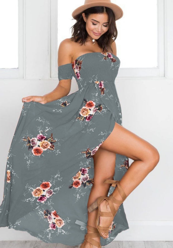 Boho Style Off-Shoulder Long Summer Beach Dress