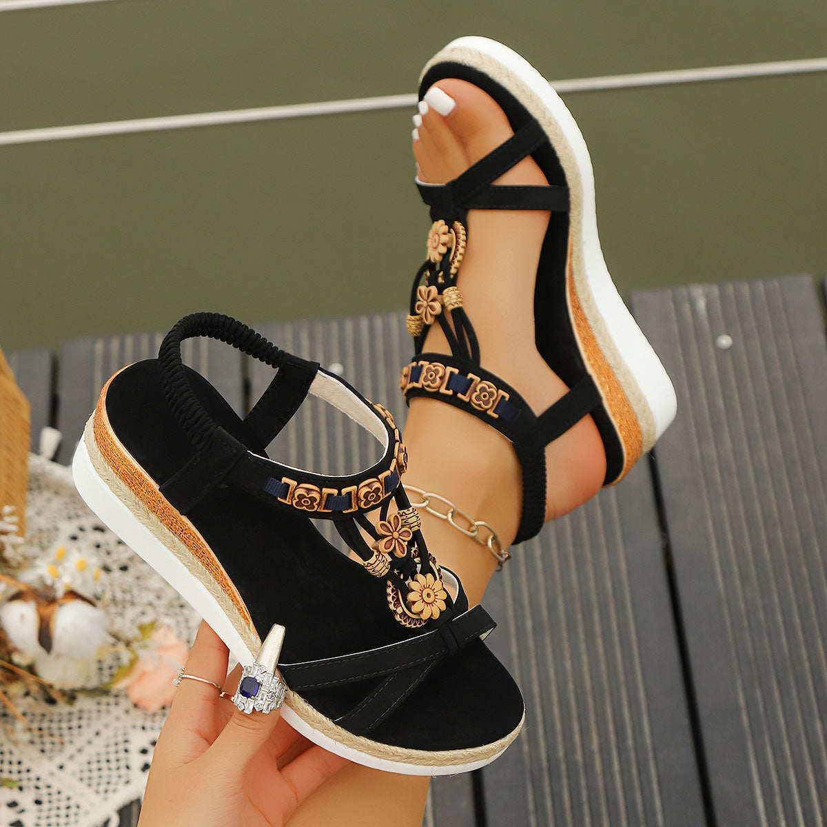 Open Toe Sandals with Thick Sole