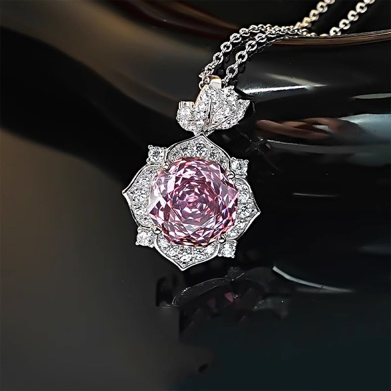 Flower Ring with High Carbon Diamond and Stud Earrings