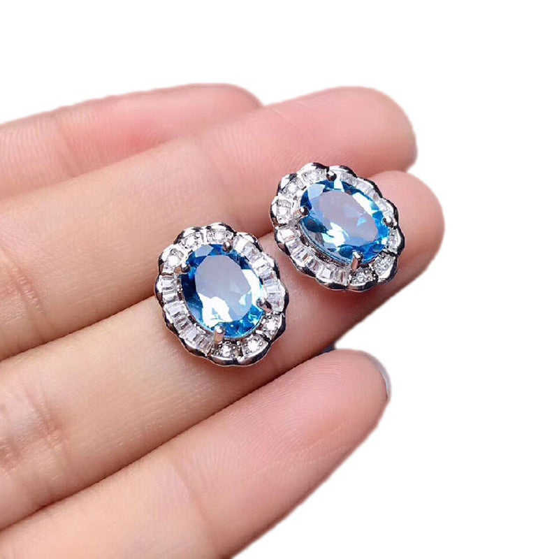 Colored Gems Rings Ear Studs Pendant