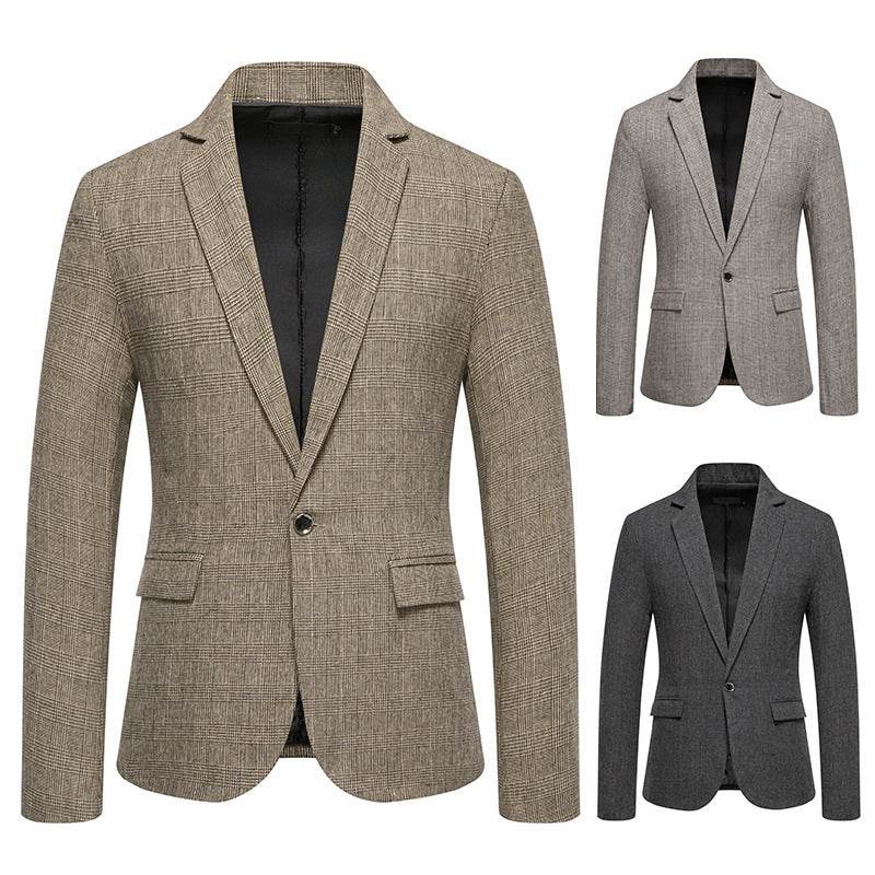 European Size Men's Fashion Woolen Casual Small Suit Coat - YAXSO