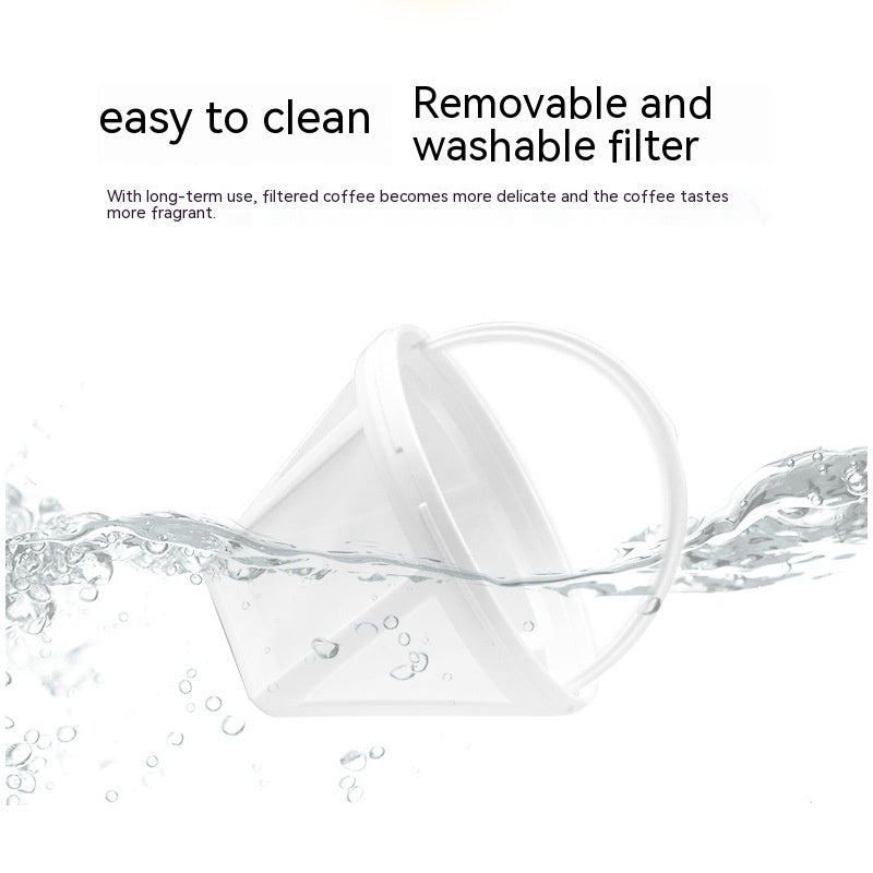 Removable and washable filter with water splashes on a white background