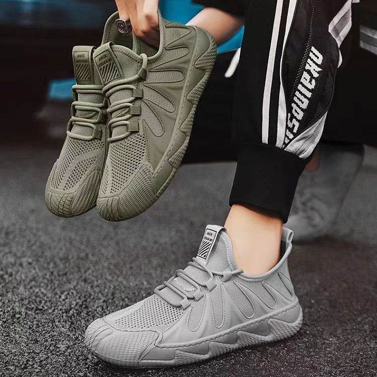 Breathable Mesh Sports Shoes Casual Lace-up Sneakers Men Non-slip Shoes - YAXSO