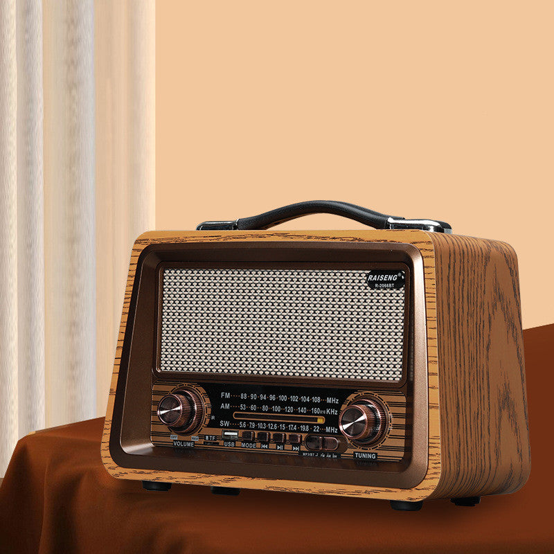 Vintage Wooden Radio with Bluetooth, USB/TF Playback