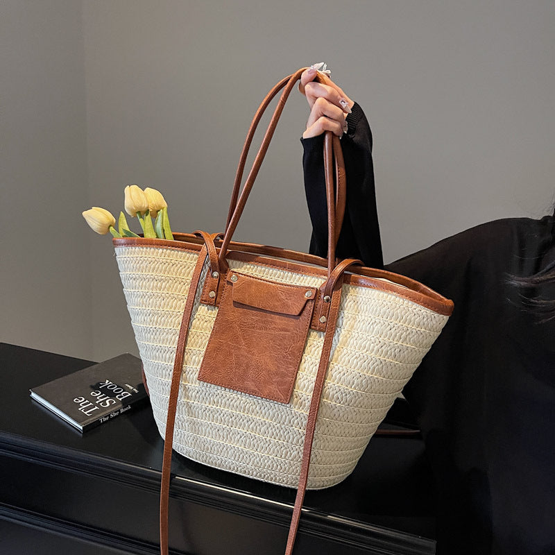 Tote Bag Summer Women's Straw Woven Handbag - YAXSO