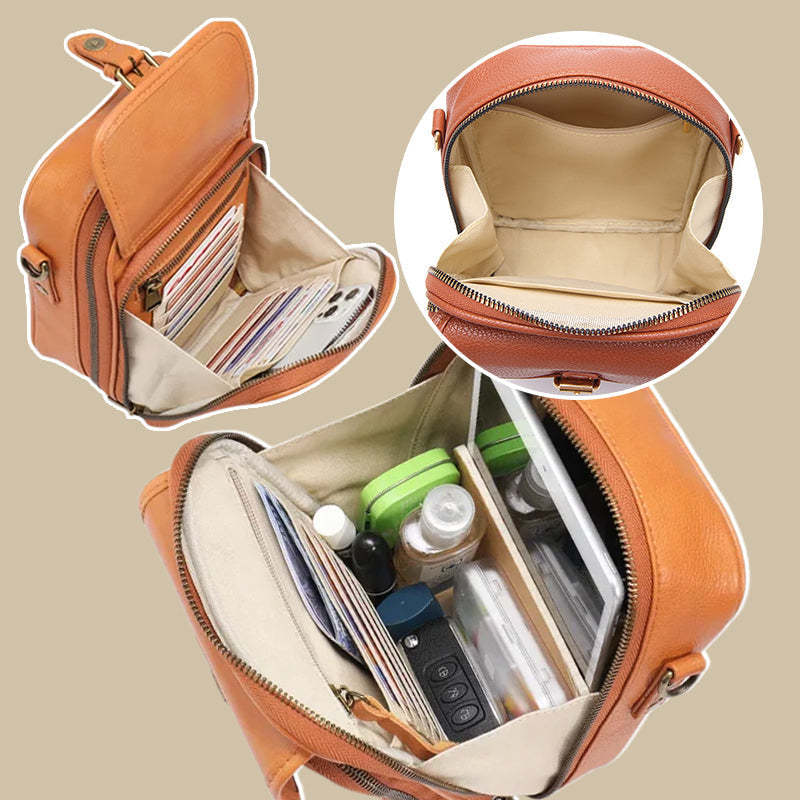Unisex Vintage Large Capacity Messenger Bag Storage Bag With 10 Card Inserts Casual Backpack Women's Bag Retro Backpack Large Capacity Travel - YAXSO