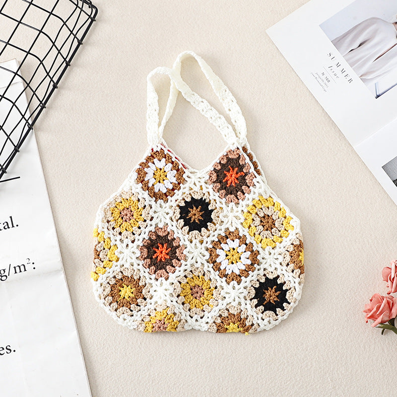 Handmade Crochet Woven Vintage Hollow Bag