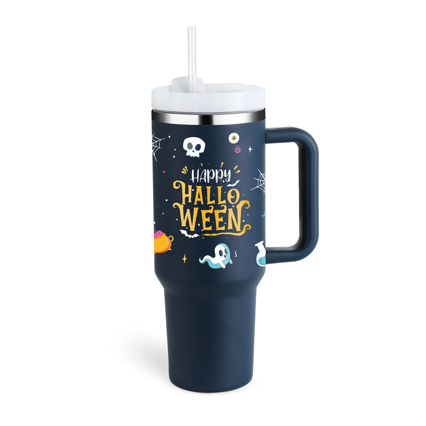 40 Oz Stainless Steel Tumbler – Insulated Travel Mug with Straw & Lid, Spill Proof