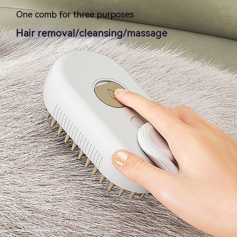 -in-1 Electric Pet Grooming Brush – Steam Spray Massage Comb for Cats & Dogs