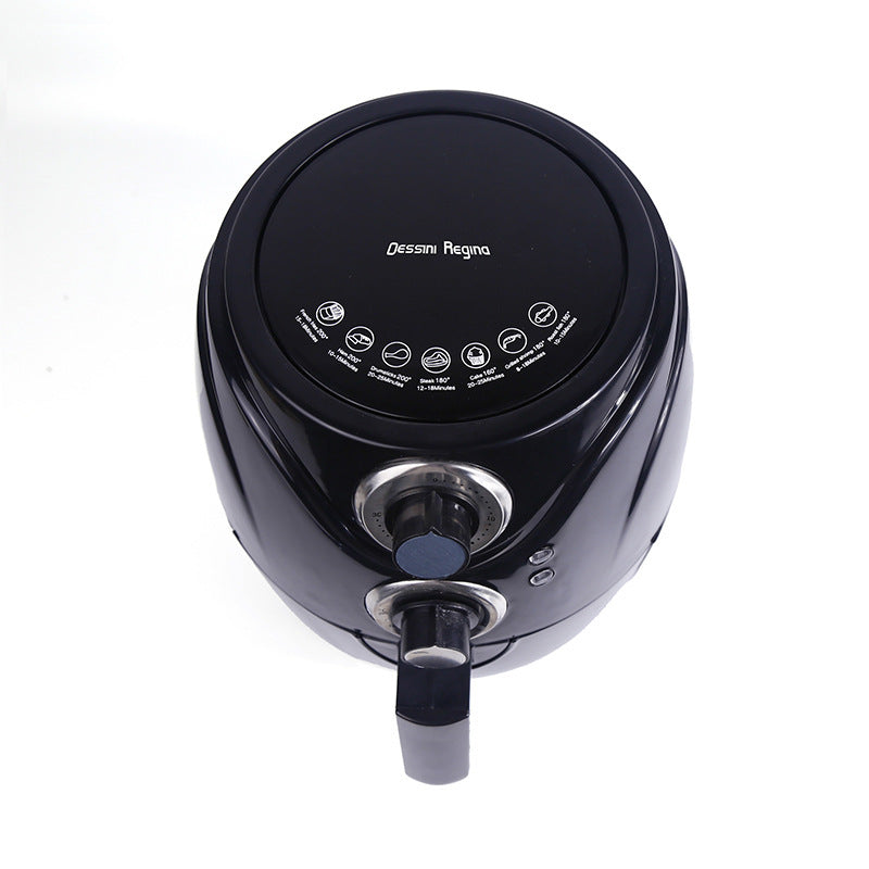Black air fryer on a white background