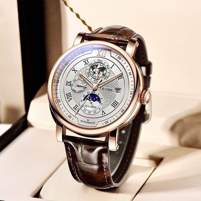 Men's Waterproof Moon Phase Automatic Mechanical Watch - YAXSO