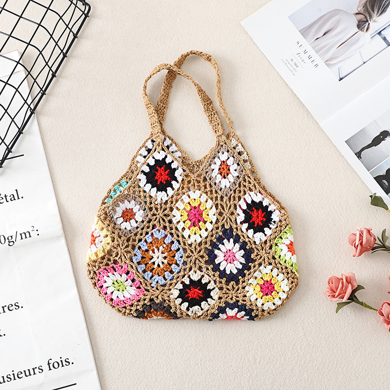 Handmade Crochet Woven Vintage Hollow Bag