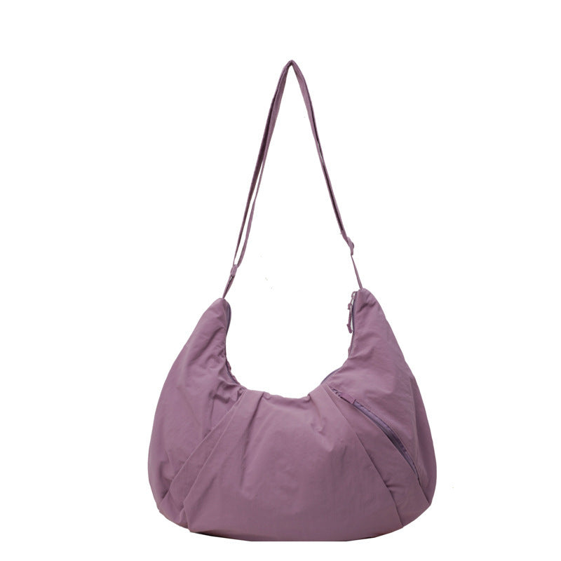 Pleated Messenger Bag Large Capacity Artistic Simple Fashion - YAXSO