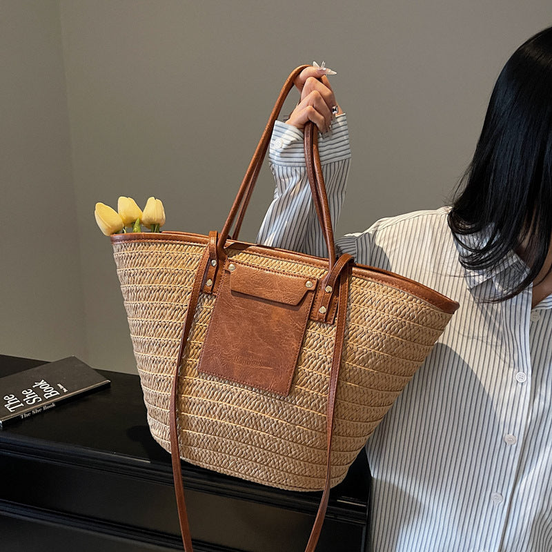 Tote Bag Summer Women's Straw Woven Handbag - YAXSO