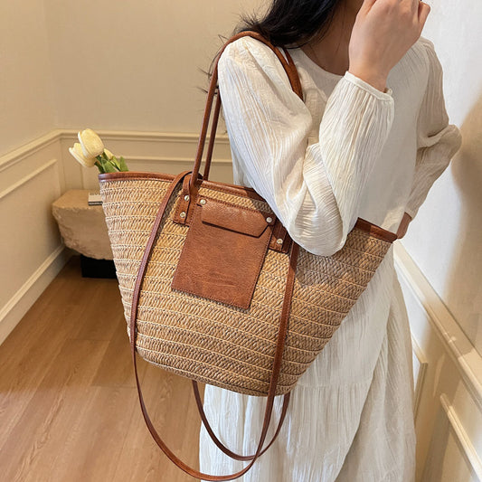 Tote Bag Summer Women's Straw Woven Handbag - YAXSO