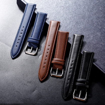 Vintage bamboo pattern leather watch straps set, silver buckles; blue, brown, black.