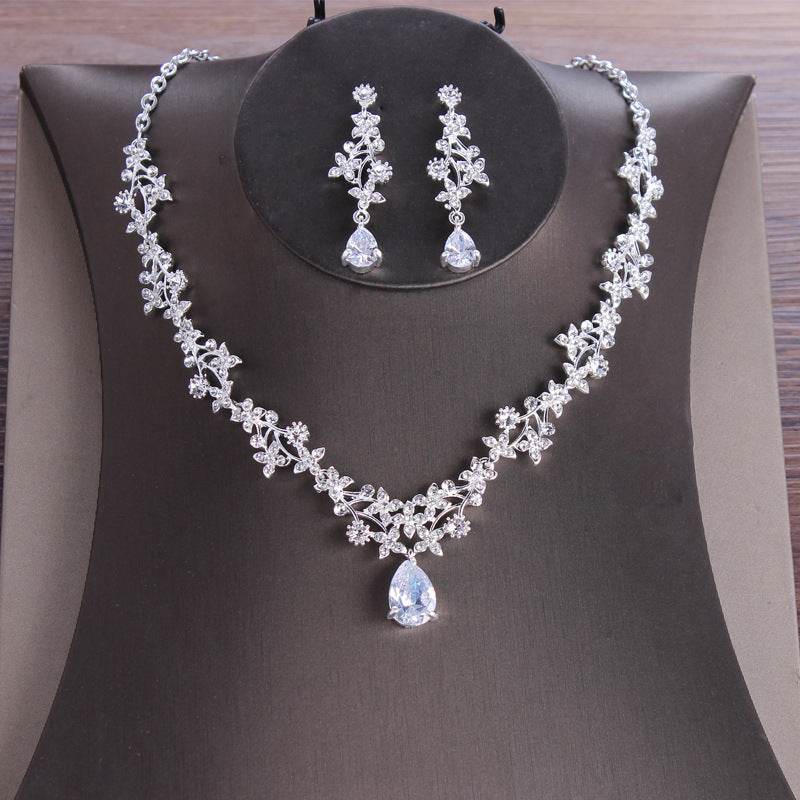 Zircon Necklace Earrings Set Mori Girl Series - YAXSO
