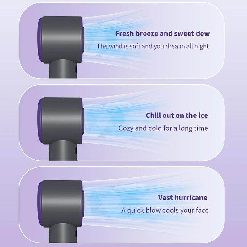 Portable Handheld Turbo Fan Cooling Semiconductor Refrigeration 3000mAh Battery Wind Speeds Adjustable Mini Personal Fan - YAXSO