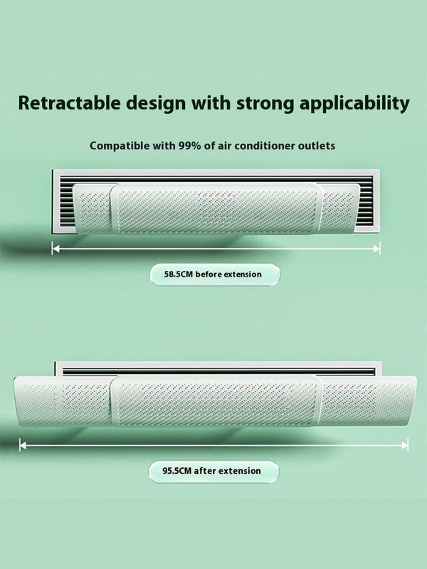 Retractable central air wind hood, white perforated with extended length measurement