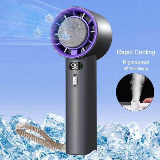Portable Handheld Turbo Fan Cooling Semiconductor Refrigeration 3000mAh Battery Wind Speeds Adjustable Mini Personal Fan - YAXSO
