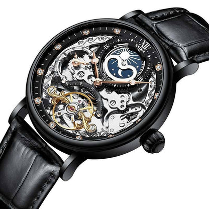 KINYUED genuine automatic leather men's mechanical watch - YAXSO