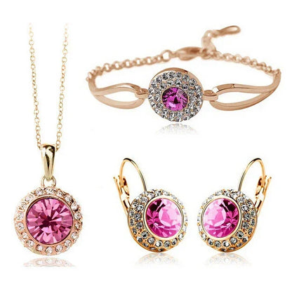 Zircon Jewelry Set – Necklace, Earrings & Bracelet - YAXSO